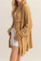 HYFVE Raw Edge Button Down Raglan Sleeve Shirt
