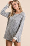 BiBi Leopard Round Neck Long Sleeve T-Shirt