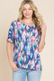 BOMBOM Lightweight Contrast Round Neck Short Sleeve T-Shirt