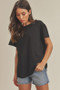 Aemi + Co Exposed Seam Round Neck Short Sleeve T-Shirt