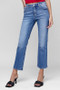 RISEN Full Size Tummy Control High Rise Crop Straight Jeans Plus Size