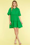 She + Sky Full Size Button Front Frill Tiered Mini Dress Plus Size
