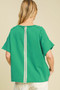 Umgee Full Size Mineral Wash T-Shirt with Lace Applique Plus Size