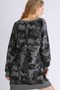 Umgee Full Size Camo Print Ribbed Hem French Terry Mini Dress Plus Size