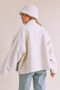 Aemi + Co Denim Washed Drop Shoulder Sherpa Fake Two Pieces Jacket