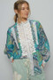 POL Lace Detail Printed Button Down Shirt