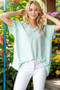 Heimish Full Size Exposed Seam V-Neck Short Sleeve Leopard Top Plus Size