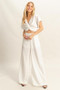 HYFVE Twisted Front Short Sleeve Top and Wide Leg Pants Set