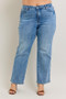 Judy Blue Full Size Tummy Control Vintage Wash Straight Jeans Plus Size