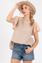 Ces Femme Round Neck Floral Short Sleeve Top