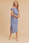 Aemi + Co Side Slit Round Neck Sleeveless Midi Dress
