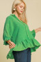 Umgee Full Size Mineral Washed Cotton Gauze Top Plus Size