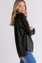 Umgee Full Size Animal Jacquard Print Button Up Long Sleeve Shirt Plus Size