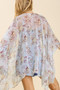 Umgee Full Size Sheer Mixed Print Kimono with Side Slit Plus Size