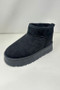 WILD DIVA Suede Round Toe Platform Booties