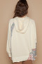POL Floral Patchwork Distressed Drawstring Hoodie