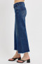 RISEN Raw Hem Wide Leg Attached Buckle Jeans