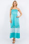 Celeste Full Size Color Block Tube Maxi Dress Plus Size
