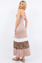 Celeste Full Size Leopard Color Block Tube Maxi Dress Plus Size