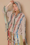 POL Contrast Thread Peace Back Hooded Sweater