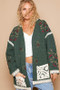 POL Embroidered Open Front Quilted Jacket with Crochet Pockets