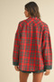 Annie Wear Contrast Plaid Long Sleeve Top and Shorts Set