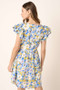 Mittoshop Floral V-Neck Cap Sleeve Mini Dress