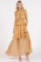 Mittoshop Ruffled Smocked Floral Halter Neck Maxi Dress