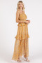 Mittoshop Ruffled Smocked Floral Halter Neck Maxi Dress