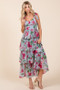 Mittoshop Layered Floral Sweetheart Neck Maxi Dress