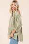 Mittoshop Striped Bubble Sleeve Button Down Shirt