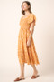 Mittoshop Flower Print Flutter Sleeve Smocked Midi Dress