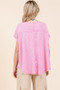 Mittoshop Mineral Wash Waffle Knit Pointed Hem Oversized Top