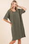 Mittoshop Urban Rib Knit Short Sleeve Tee Dress