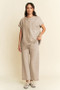 Davi & Dani Round Neck Short Sleeve Top and Pants Set