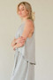 Davi & Dani Drawstring Hem Round Neck Tank and Pants Set
