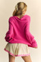 Davi & Dani Solid Color Batwing Sleeve Sweater