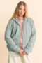 Davi & Dani Quilted Zip Up Dropped Shoulder Jacket