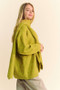 Davi & Dani V-Neck Dropped Shoulder Sweater with Scarf