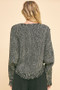 Davi & Dani Fringe Hem Overlapping Asymmetrical Crop Sweater