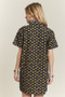 ADORA Floral Button-Up Mini Denim Dress