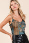 Mittoshop Paisley Patchwork Print Satin Cowl Neck Crop Cami