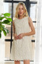 ADORA Applique Round Neck Sleeveless Shift Dress