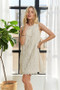 ADORA Applique Round Neck Sleeveless Shift Dress