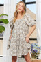 ADORA Floral Square Neck Puff Sleeve Dress