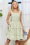 ADORA Smocked Ruffled Wide Strap Mini Dress