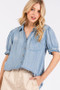Mittoshop Collared Neck Puff Sleeve Shirt