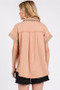Mittoshop Mineral Washed Half Button Polo Top
