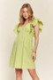 ADORA Smocked Back Ruffled Cap Sleeve Babydoll Dress
