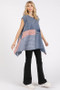 Mittoshop Patchwork Mineral Washed Round Neck Cap Sleeve Top